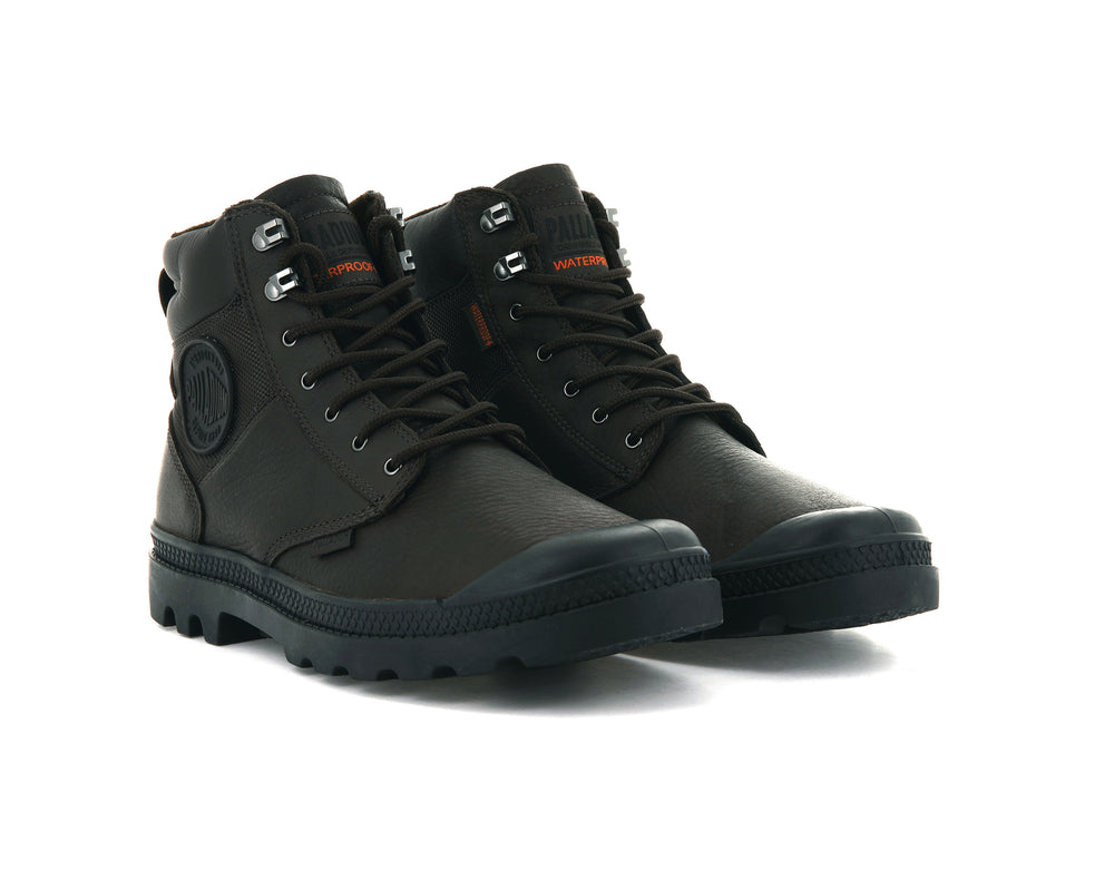 Botas Palladium PAMPA SHIELD WP+ LTH Hombre Marrones Oscuro | Costa Rica-82704